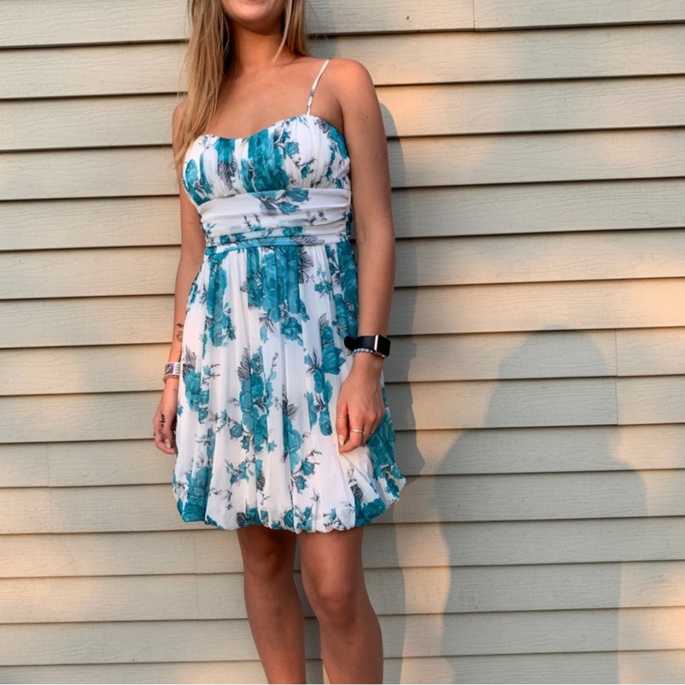 Speechless Floral Dress Juniors Sweetheart Spaghetti Straps Bubble Hem